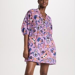 Chufy Liberty Cotton Mini Dress Paisley Orchid Small NWT